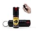 Guard Dog Security Hard Case Pepper Spray Keychain w/Belt Clip, Red Hot Self Defense Spray with UV Dye, Black