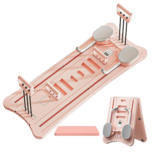 Tabla de pilates plegable, juego de reformador multifuncional con rueda de rodillo abdominal, soporte de codo y bandas de resistencia para fitness en casa