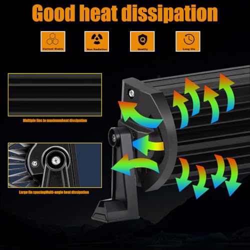 LED Light Bar for Truck, 32 Inch 459W Light Bars with 4 Pcs 4 Inch 60W LED Cube Pods Off Road Driving Lights Kit Waterproof for ATV, UTV, SUV, Golf Cart, Tractor, Motorcycle, Boat, Bus by Turboo - Image 3