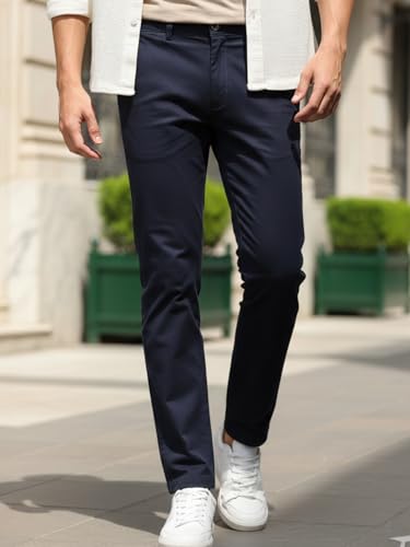 Image of Urbano Fashion Men's Cotton Light Weight Non-Stretch Slim Fit Casual Trousers