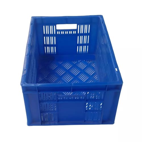 Image of ARISTO Portable and Stackable Plastic Storage Container Box Crate 53200 TP designed for multipurpose storage Blue