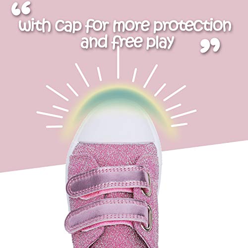 Image of KomForme Toddler Sneakers for Boys and Girls Cartoon Dual Hook and Loops Sneakers Baby Canvas Shoes | Comfortable, Lightweight