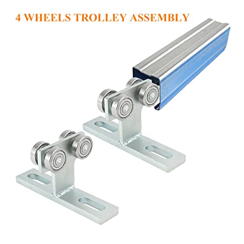 2Pcs 4 Wheel Trolley Assembly Electric Hoist Installation Roller Trolley T Type Four Bearing Roller Strut Channel Trolley Hardware For Beam Hoist 1-5/8In Wide And All 1-5/8In Or Taller Channel Strut #TOP1