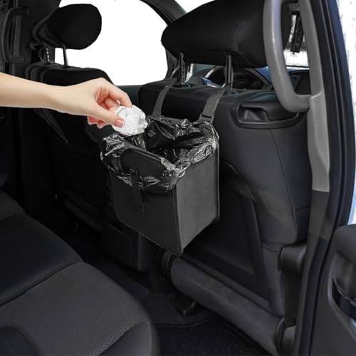 Image of Car Trash Can, Foldable Trash Can for Car, Large Capacity Water-Resistant Car Trash Bag, Car Interior Accessories Hanging Car Garbage Can Collapsible Hanging Trash Bag for Car Seat