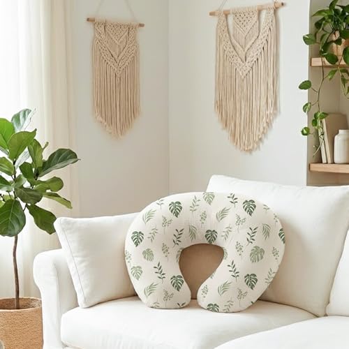 image for Coreeky Muslin Nursing Pillow Covers, 2 Pack, Soft & Adorable Slipcove