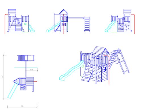 ISIDOR Spielturm Kletterturm Kon Tiki Neo mit Schaukel, Rutsche, kletternetz, Rutschstange uvm. (erweiterter Schaukelanbau) - 4251421901179 ISIDOR Spielturm Kletterturm Kon Tiki Neo mit Schaukel, Rutsche, kletternetz, Rutschstange uvm. (erweiterter Schaukelanbau)