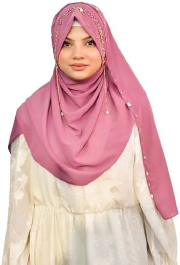 Ready-to-Wear Bridal Stylish Jhumar Hijab, Heavy Handwork Wedding Hijab for Brides