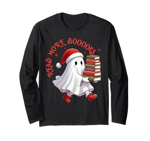 Boo Ghost Books Club de libros Halloween Mujeres Maestra de escuela Manga Larga