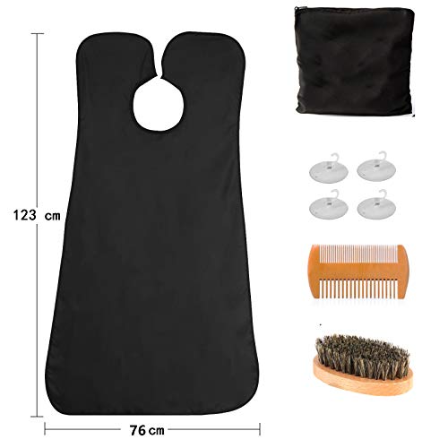 image for YELEGAI Beard Bib - Waterproof Non-Stick Beard Cape for beard Trimming