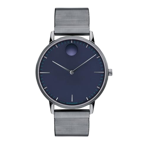 Movado Face Men's Watch - Swiss Quartz, Stainless Steel Mesh Bracelet - Classic, Timeless Luxury Fashion Timepiece for Him or Her - 41mm