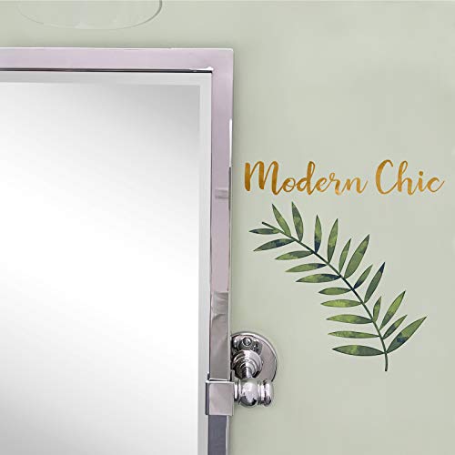 Image of Polished Silver Metal Framed Pivot Rectangle Bathroom Mirror Tilting Beveled Vanity Mirrors for Wall, Overall 23.9 x 24 inches (Mirrror 20 x 24 inches)