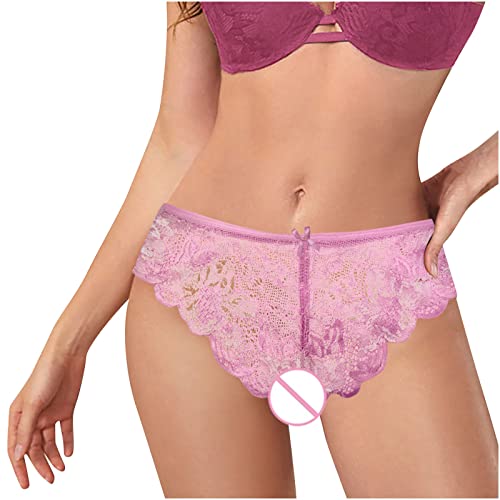 Amikadom Tanga de renda e elastano para adolescentes Y2K 71, rosa, G