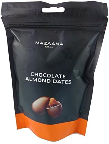 Chocolate Almond Dates 100g | Omani Dates | Californian Almonds | Pure Chocolate, No Compound | Enrobed in Fine Dark Chocolate | Pack of 1