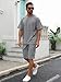TAFLE Mens Short Sets 2 Piece Outfits Summer Casual Geometric Texture Short Sleeve Shirt and Shorts Track Suits for Men Set