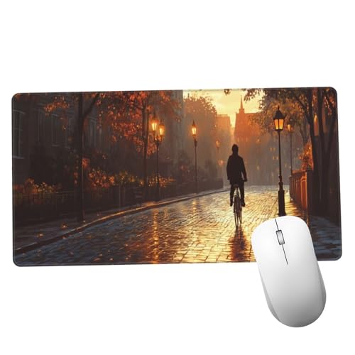 Rojo Alfombrilla Ratón 1400x600x3mm Alfombrilla Raton XXL con Base de Goma Antideslizante, Accesorios Gaming Bicicleta, Ordenador Gamer Regalos, Mouse Pad Gaming Mejora La Precisión Y La Velocida Y788
