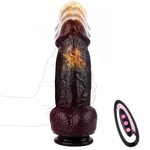 Klassische Dildo Vibrator Sex Spielzeug für Die Frau, Sexspielzeug Big Thick Realistische Dildo Vibration für Frauen mit 3 Schüben &10 Vibrations, Saugnapf Dildos für Paare G-Punkt Anale Penis