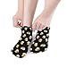 LITPUZC Women's Fashion Ankle Socks Funny Running Low Cut Socks Beers Cartoon Pattern Yellow Black No Show Athletic Sock Soft Breathable Crew Sock 5 Pairs