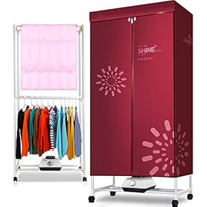 Asciugatrice Portatile,Appendiabiti Pieghevole A 2 Livelli,Asciugatrice Elettrica Aria Calda,Timer Automatico Digitale, Adatto Per Stendibiancheria,Lavanderia Riscaldata,Timer Dell’appartamento,Rosso