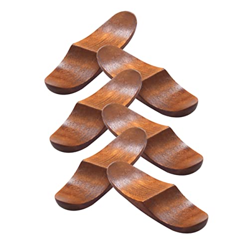 NAMOARLY 6pcs Chopsticks Holders Chopstick Rest Stand Wooden Countertop Utensil Rest Wooden Spoon Holder