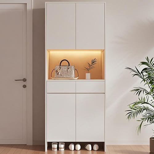 下駄箱 靴収納 シューズボックス 靴箱 シューズラック - 実木エコボード製 大容量収納 多層構造 扉付き おしゃれデザイン - 玄関収納 インテリア家具