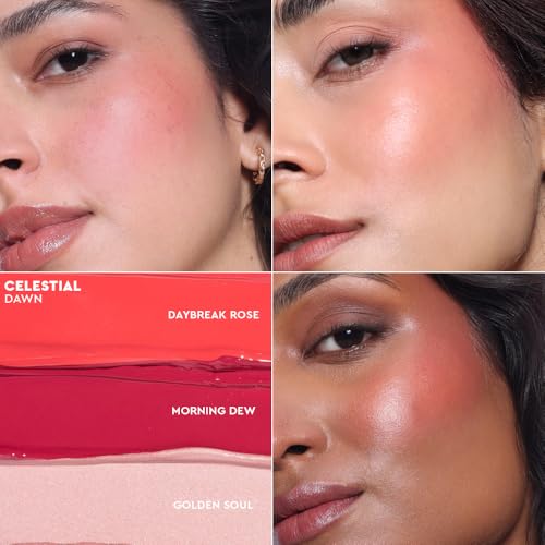Image of Kiro Glow On The Go 3-in-1 Blush & Highlighter - Celestial Dawn, 3.5ml | Infused with Hyaluronic Acid & Peptides, Clean, Vegan, Hydrating Formula