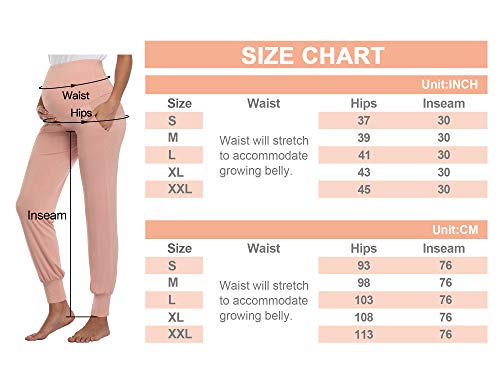 Amposh Women's Maternity Pants Stretchy Lounge Workout Pants Casual Loose Comfy Pregnancy Joggers With Pockets(Black, M) #TOP5