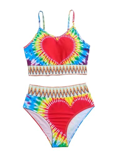 Image of WDIRARA Girl's 2 Pieces Swimwear Graphic All Over Printed Cami Tops and Panty Bikini Sets