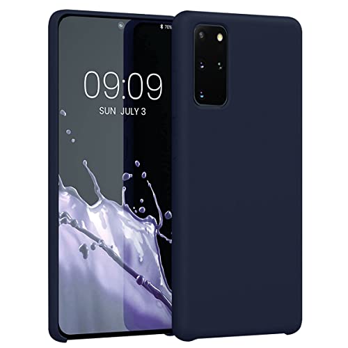 Image of LIRAMARK Liquid Silicone Soft Back Cover Case for Samsung Galaxy S20 Plus / S20 Plus 5G (Midnight Blue)