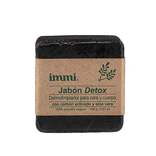 Jabones, Beauty IMMI BY VERDE A LA MEXICANA Jabón Detox 100% Orgánico Natural Dermolimpiador con Carbón Activado Y Aloe Vera