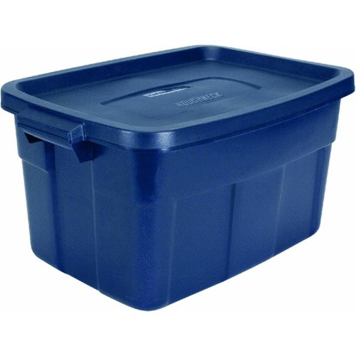 Rubbermaid Roughneck Tote Storage Container, Dark Indigo Metallic, 14-gallon (FG2212CPDIM)