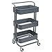 Produktbild RZiioo 3-stufiges rollendes Metallregal, Organizer-Trolley-Aufbewahrungswagen mit Rädern,Beige