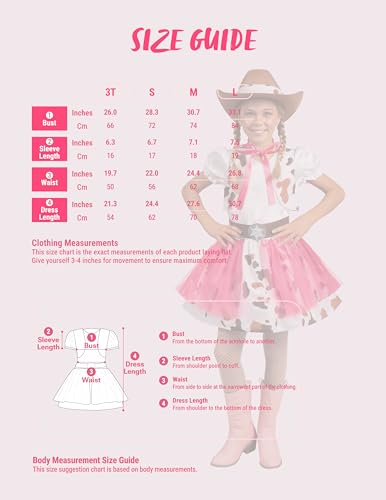 Disfraz de Vaquera para Niñas Talla Pequeña 5-7 años Blanco miniatura 6