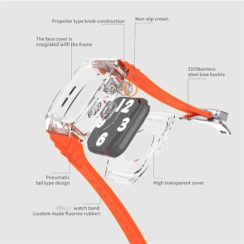 Kit de remplacement Apple Watch 45mm 44mm avec bracelet transparent - 3