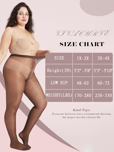Image of Plus Size Sheer Black Tights for Women T-Crotch 20D Ultra Thin Pantyhose High Waist Stockings 2 Pairs