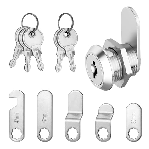 Cerradura Buzon 16mm, Cerradura de Buzón con 5 Placas Diferentes y 5 Llaves, Cierres Seguridad, Cerradura Universal de Seguridad, Cerradura de Levas, para Taquilla, Puerta de Armario