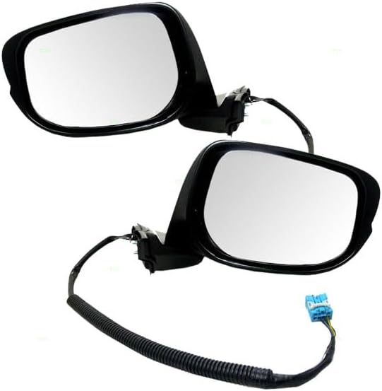 Brock Replacement Driver and Passenger Power Side View Mirrors Ready-to-Paint Compatible with Fit 76258-TK6-305 76208-TK6-305