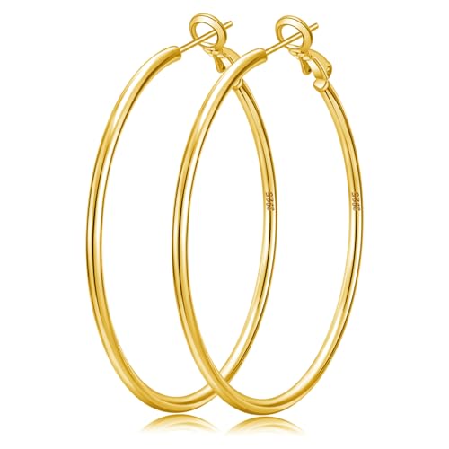 Pendientes de plata 925 Senteria antialérgicos de aro fino y gran diseño elegante