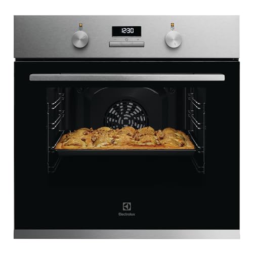 Electrolux 60cm Premium Built-In Oven with Digital Display, 65L XL Oven Capacity with Fan, Aqua Cleaning, Child Lock, Functions Includes Baking/Grilling/Defrost/Cooling Fan, UltimateTaste300 KOH3H00BX