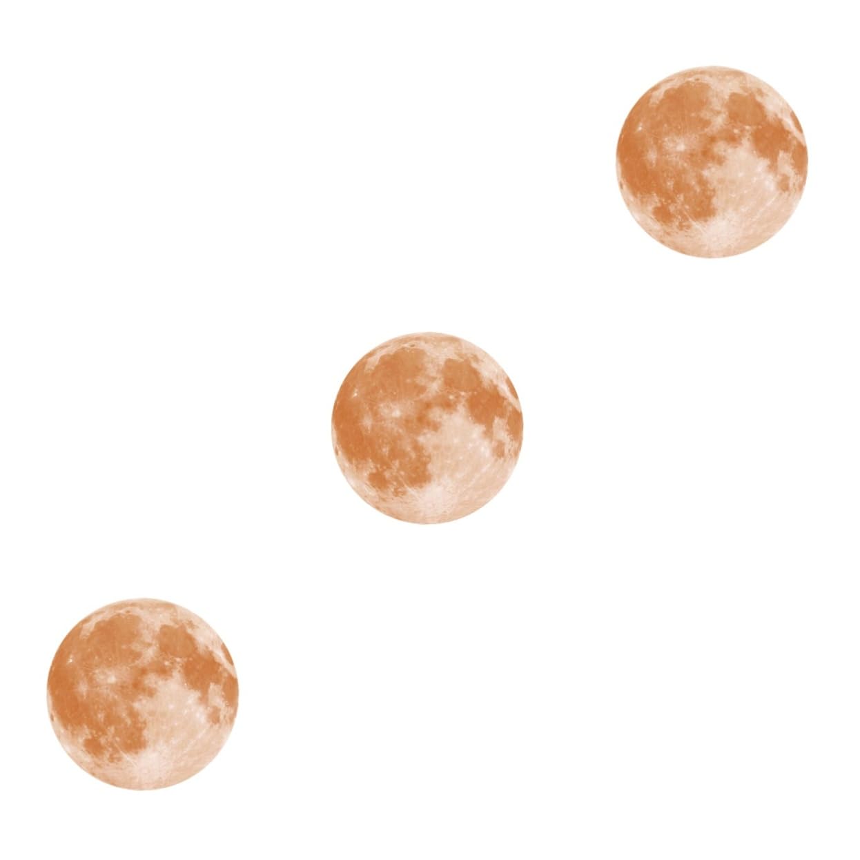 Autocollants muraux lune ronds et lumineux HEMOTON lot de 3 pièces 20 cm