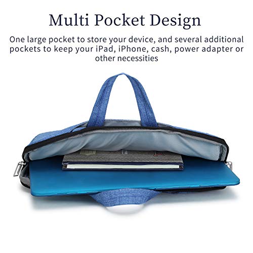 Image of SHIBUI Waterproof and Multi-Pocket Laptop Sleeve Handbag Compatible 12-13.3 Inch New 2018 Release A1932, A1989 & A1706 & A1708 | MacBook Air | 12.9 Inch iPad Pro (13 Inch, Blue)