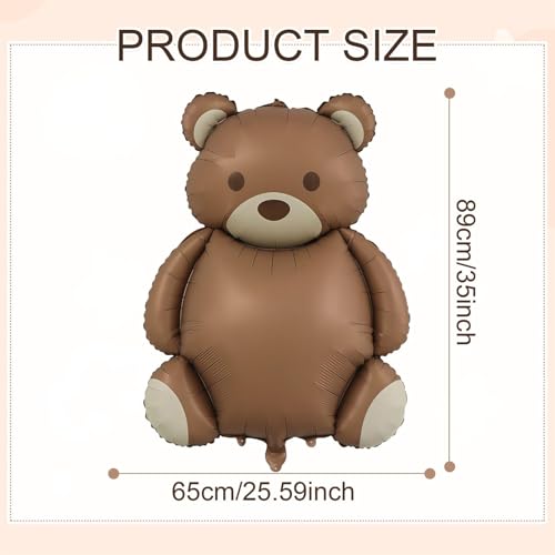 Image of 4PCS Little Bear Foil Balloons 35inch Bear Baby Shower Balloon Decorations,Bears Themed Balloons Baby Shower Decoration,Safari Birthday Balloon Decorations
