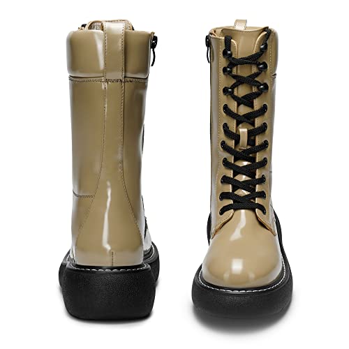 Dream Pairs Women's Sdmb2210W Lug Sole Combat Boots Chunky Platform Lace Up Mid Calf Combat Boots Rebellious,Green,Size 9.5 #TOP3