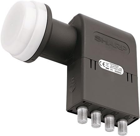 SHARPUniversal Quattro LNB BS 1 R8 El 500 A (Feeddurc End Diameter 40 mm, Weather Protection Cap for Multiswitch Operation