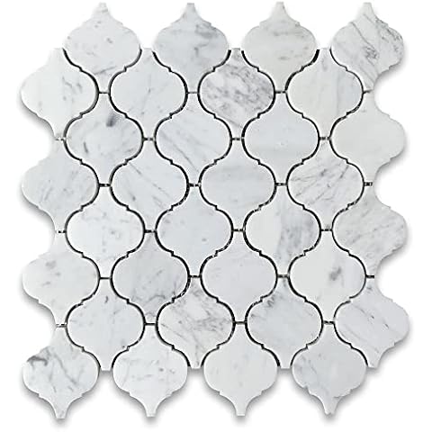 Stone Center Carrara White Marble Lantern Tile Cover