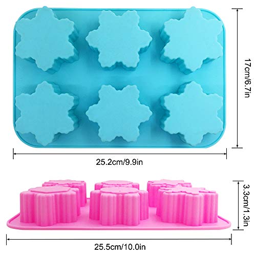 Silicone Snowflake Mold, Danzix 3 Pack Snowflakes Silicone Cake Soap Mould Handmade Christmas Molds-Rich Snowflakes Shapes #TOP5