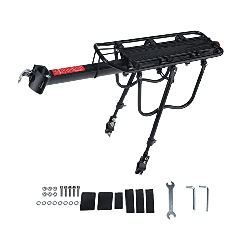 Yaemarine 110 Lbs Capacity Aluminum Alloy Bicycle Rear Rack Adjustable Pannier Bike Luggage Cargo Rack Bicycle Carrier Racks #TOP2