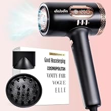 ELLA BELLA Professional Smart Plasma Hair Dryer with Diffuser Advanced Plasma Technology Blow Dryer Intelligent Heat Control & Wind Speeds Suitable All Hair Types