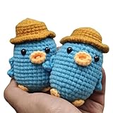 Minoxo Set of 2 Crochet Platypus Keychain Handmade Crochet Keyring Stuffed Platypus Keychain Soft Plush Toy Key Hanging Accessory Keychain Cartoon Character Perry Keychain