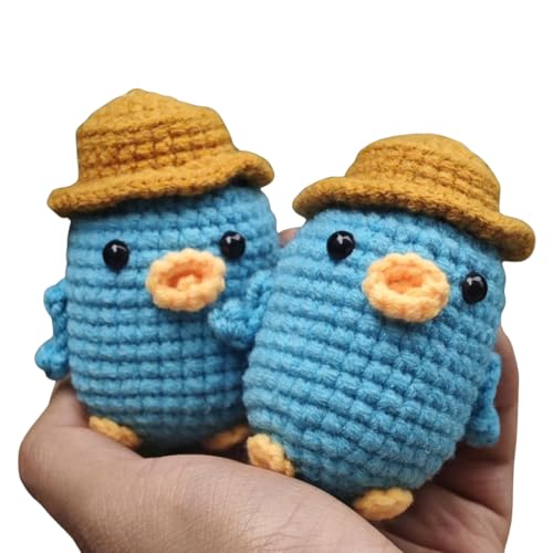 Minoxo Set of 2 Crochet Platypus Keychain Handmade Crochet Keyring