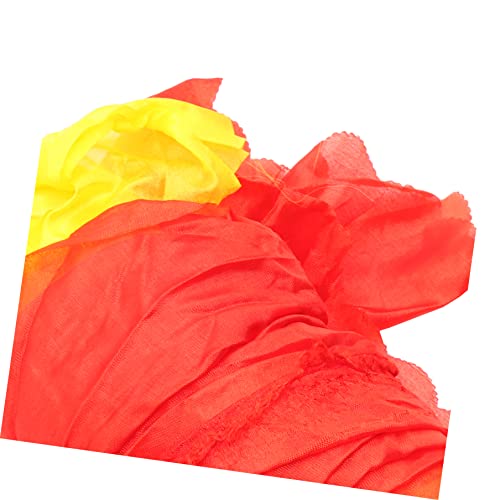 HOMSFOU 2pcs Decoration Holiday Fans Party Gradient Dancing Halloween Chinese Veil Yangko Lengthened Yellow Fan Performance Fanveil for Shown Wedding Artificial Folding As Hand - Image 4